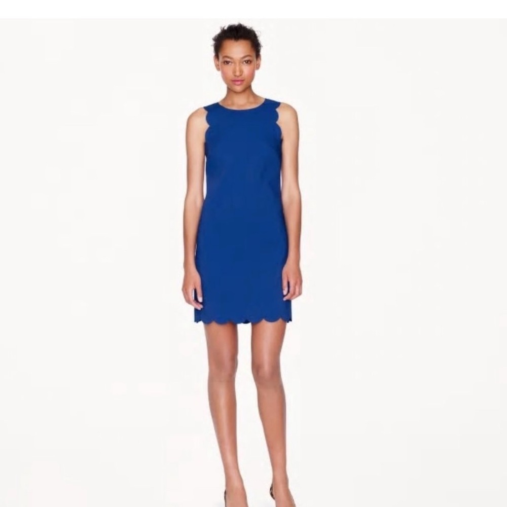 J.Crew  Scalloped Blue Women's Dress Sleeveless Size 4